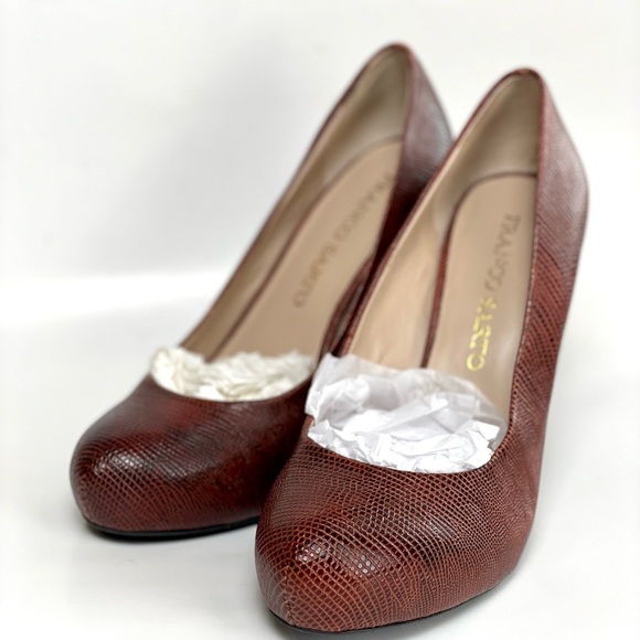 Franco Sarto Women's "Cicero" Snakeskin 4" Heeled Pumps Brown 6M US - Picture 11 of 13